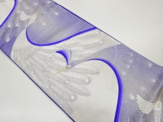 JAPANESE FUKURO OBI / WOVEN PEACOCK